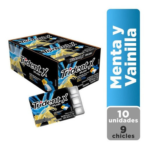 Chicles Trident X Splash Menta Y Vainilla Display X10 Uds