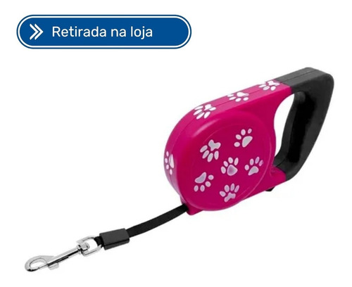 Guia De Cachorro  5 M Retrátil  Cor Rosa Escuro Western G505