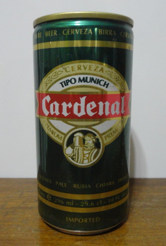 Lata Cardenal Cerveza Rubia 296ml Venezuela Vacía