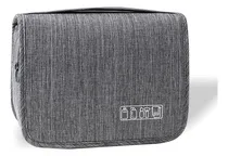 Comprar Porta Cosmeticos De Tela Grande Para Viaje Colgante Color Gris Oscuro Diseño De La Tela Liso