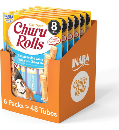 Churu Rolls Para Perros Pollo/queso 6paq - 8rollos De 0.42oz