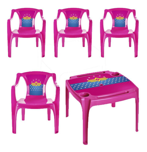 Mesa Infantil + 4 Cadeiras Arqplast | Brinquedos | 3+ Anos