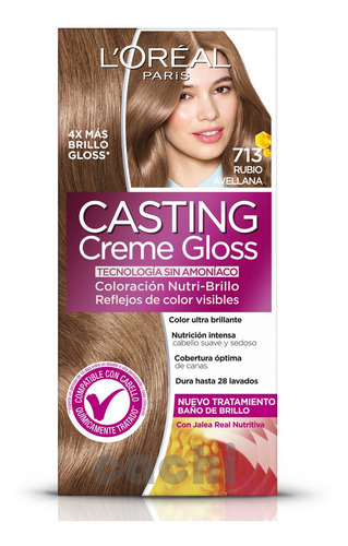 Tinta Loreal Casting Sin Amoniaco 713 Rubio Avellana