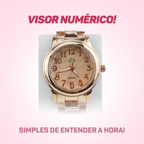 Relógio Feminino Aço Maria Analógico + Pulseira Rma118