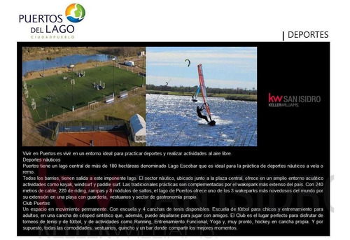Lote | En Venta |al Lago| Puertos Del Lago B° Muelles | Escobar | Nordelta 2
