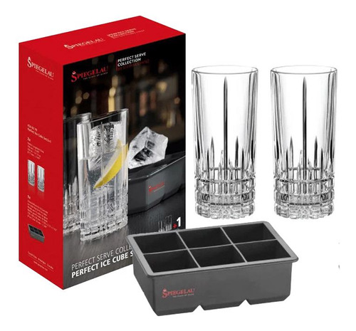 Spiegelau Perfect Serve Set 2 Vasos Trago Largo + Cubetera