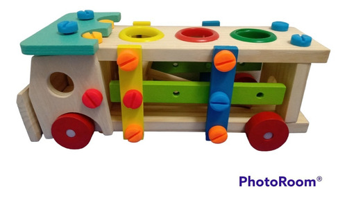 Camión Armable Madera Niños Didáctico Montessori Aprendizaje