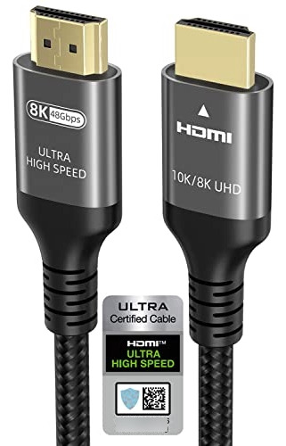 Ubluker Cable Hdmi De 10k 8k 4k 3.3 Pies, Certificado Ultra