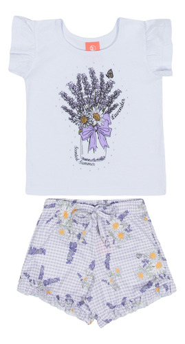 Conjunto Infantil Teddy -  Blusa E Shorts (tam: 1 E 2)