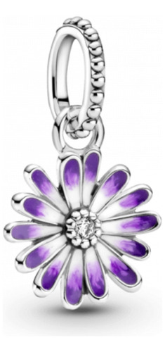 Charm Colgante Flor Margarita Morada De Plata Pandora