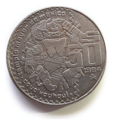 Moneda De 50 Pesos Año 1984. La Diosa De La Luna            