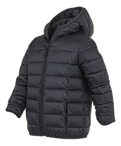 Campera Con Capucha Atomik Montreal Negro Niño