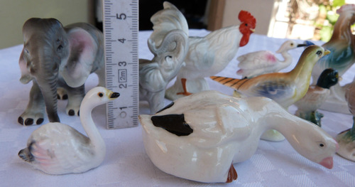 Monijor62-antiguo Coleccion Lote 14 Miniaturas Porcelana Ave (Usado)