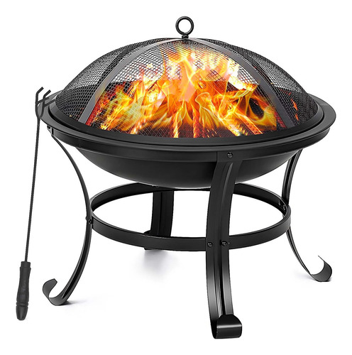 Fire Pit Brasero De Hierro De 22 Pulgadas Fogatas Leñero