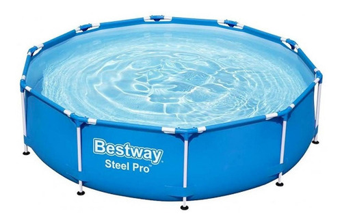Alberca estructural redonda Bestway 56678 con capacidad de 4678 litros de 3.05cm de largo x 3.05cm de ancho de 3.05m de diámetro azul