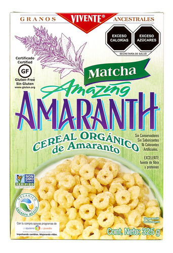 Vivente Amaranth, Cereal Orgánico De  Amaranto 325 Gr.