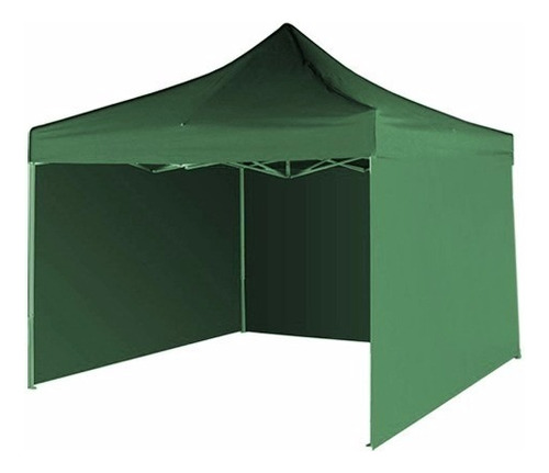 Gazebo Verde Estructural De 3x3 Con 3 Paredes