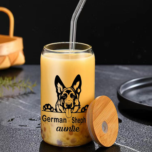 Fenmshairy Alemán Pastor Tía Bebida Copa De Vidrio De Vaso 1