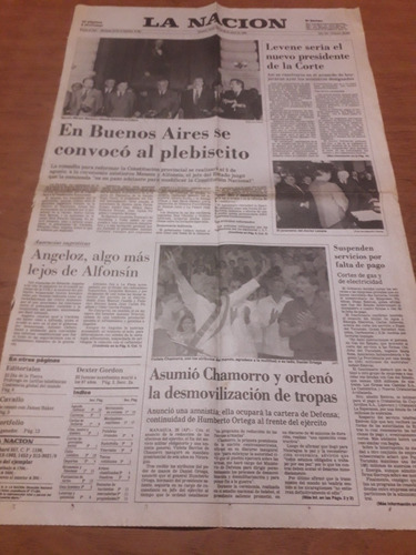 Tapa Diario La Nación 26 04 1990 Constitución Bonaerense 
