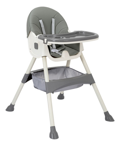 Silla De Comer Para Bebe Rainbow Celine Reclinable 2 Alturas Color Gris Unico