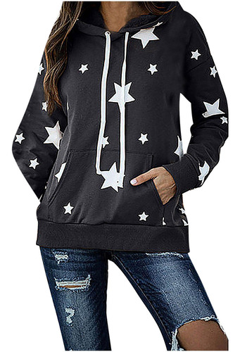 Suéteres De Mujer Casual Estampado De Estrellas De Cinco Pun