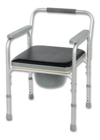 Imagen 8 de 10 de Silla Inodoro Portátil Con Ruedas Aluminio Alt. Regul.
