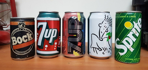Imagen 6 de 6 de Cinco Latas Para Coleccionar. Una Esta Vacia.