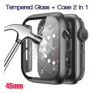 Case Funda 360° Para Apple Watch 45mm + Glass - Negro