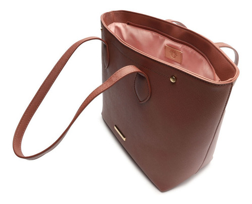 Imagem 3 de 3 de Bolsa Grande Feminina Shopping De Ombro Vinho - My Shoes