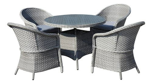 Comedor De Jardín Para Exterior, De Rattan 5 Pzas