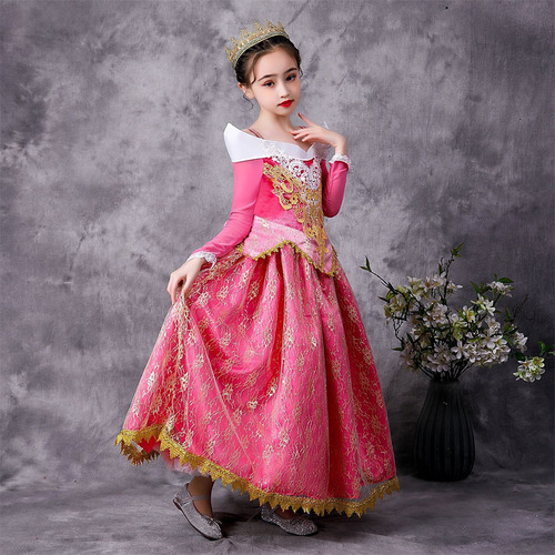 Vestido De Princesa Aurora De La Bella Durmiente For Niñas,