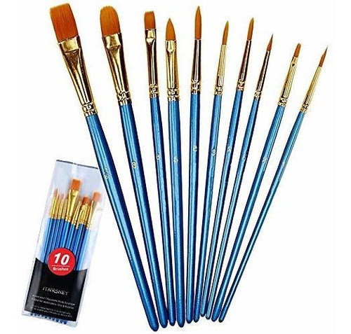 Imagen 1 de 7 de Pinceles De Pintura Acrilica Acuarela Al Oleo Punta Redonda