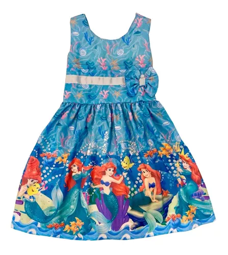 Meninas princesa ariel vestido de verão piscina festa pequena