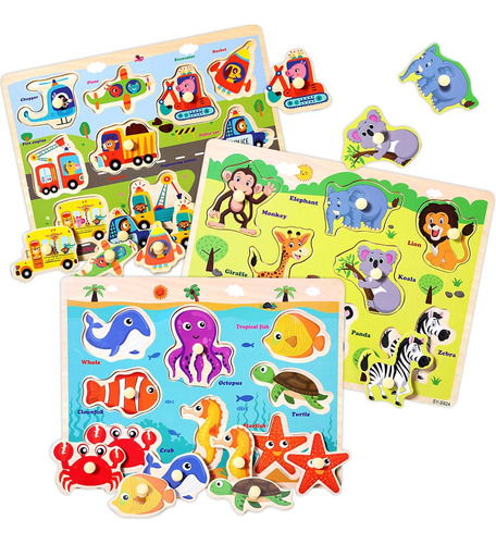 Rompecabezas De Madera Para Niños De 2 A , Juego Educa