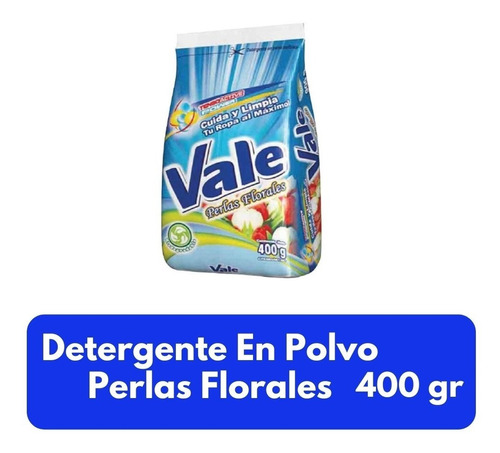 Detergente En Polvo Vale Perlas Florales Bulto 40 Und 400gr 