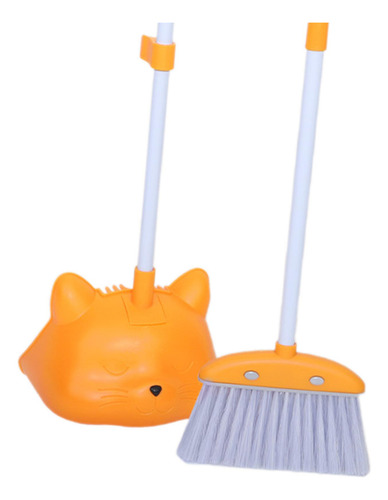 Juego De Mini Escoba Y Recogedor Para Niños Para El Naranja