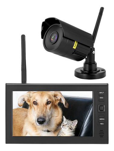 Sistema De Monitor Inalámbrico Wifi De 4 Canales Lcd De 7 Pu