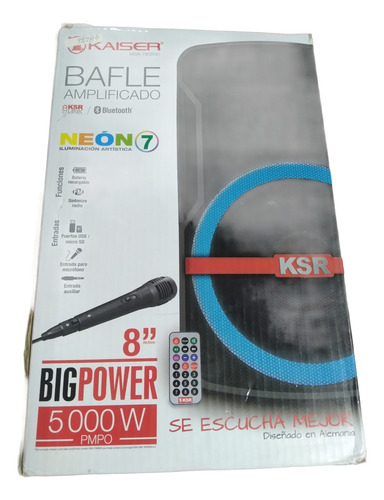 Bafle Bocina 8 Kaiser Ksr Luz Neon Msa-7908nd. (Reacondicionado)