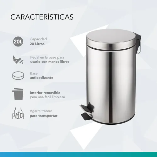 Cesto de basura acero inoxidable 20 litros medidas deals