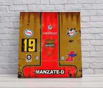 Comprar Carteles Retro Oscar Fangio Tc Trueno Chevrolet 30x30 Cm