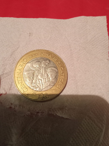 Moneda De 20 Pesos Centenario De La Toma De Zacatecas