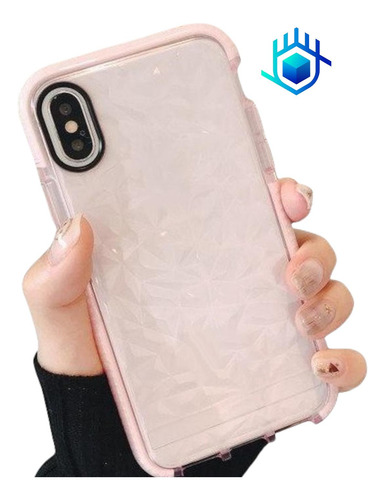Case Para iPhone De Diamantes 3d Goma Gruesa Relieve Resistente Uso Rudo Hombre Mujer Dama Funda Bordes Con Airbag Moda