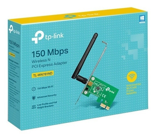 Imagem 1 de 4 de Adaptador Wifi Pci-express Tp Link 150mbps Tl-wn781nd C/nf-e