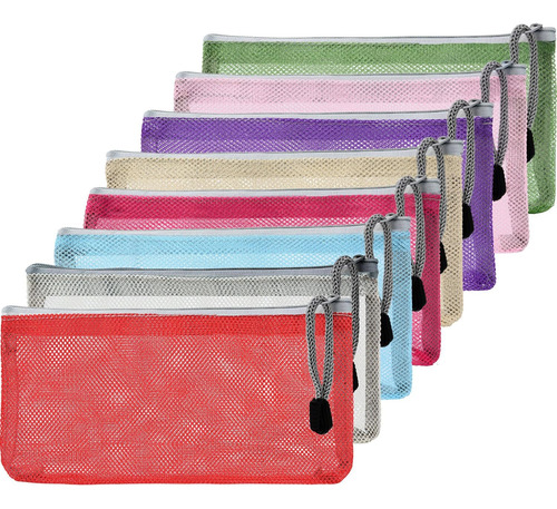 Bolsa De Maquillaje Malla Con Cremallera Compacta 20 Cm