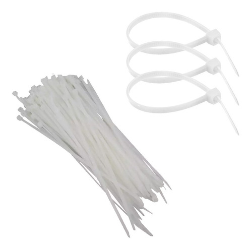 Kit 1000 Abracadeira Nylon Enforca Gato 20cm Branca