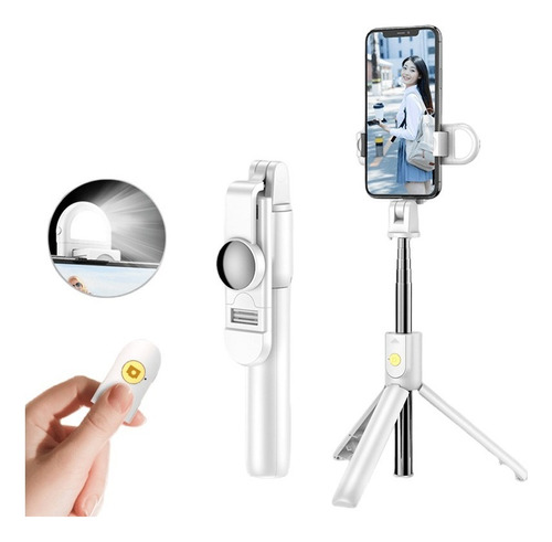 Palo Selfie Tripode Con Luz Selfie Stick Bluetooth Remoto
