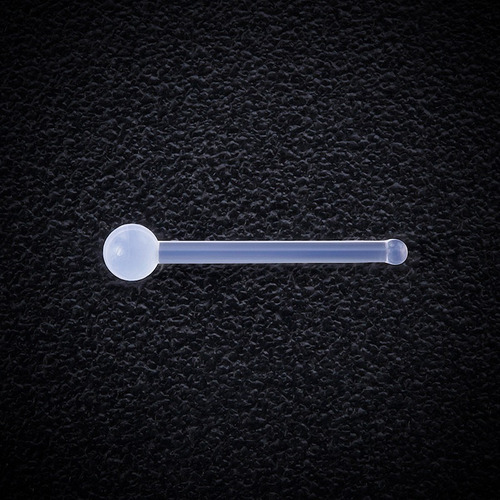 Piercing Transparente Para Nariz En Forma Recta Con Puntito