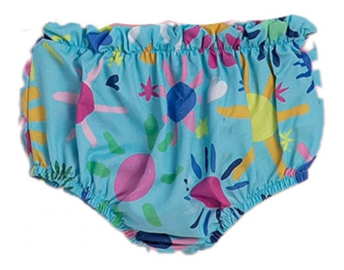 Imagem 2 de 2 de Vestido Bebê Mon Sucré Baby Azul Arco Iris Rainbow 19026
