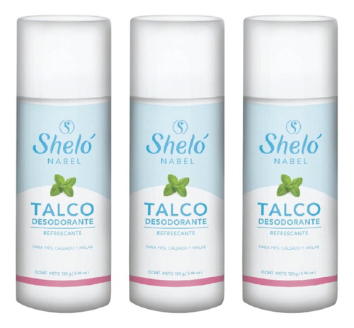 3 Pack Talco Desodorante Shelo