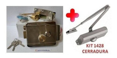 Imagen 1 de 1 de Cerradura Electrica + Brazo Hidraulico Kit1428